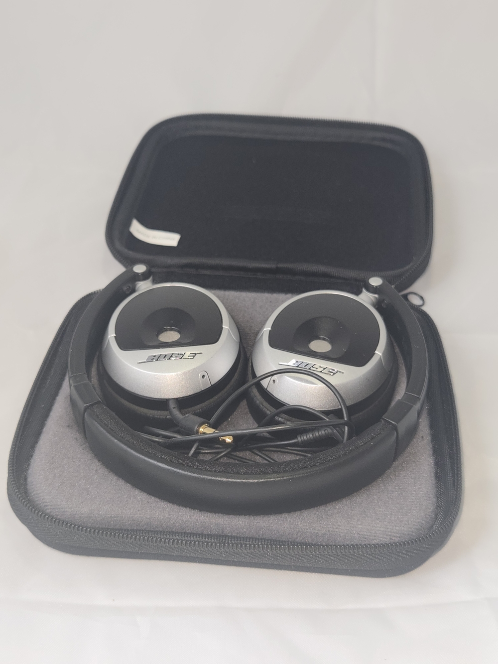 Bose Silver and Black On-Ear Headphones with Carry Case
